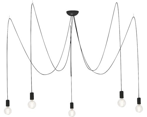 Lustra Spider E27 Max. 5x60w, Negru