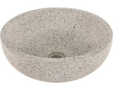 Lavoar Rotund Terrazzo, cu Montaj pe Blat Ø, 40 cm, Negru/Alb