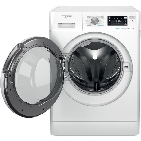 Masina de Spalat Rufe Frontala WHIRLPOOL FFB 7469 WV EE, Steam, 6th Sense, 7 kg, 1400rpm, Clasa A, Alb