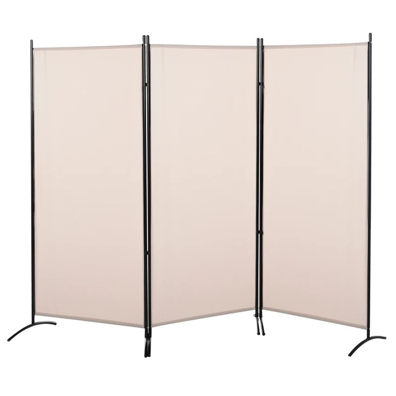 Paravan Format Din 3 Parti, Alb Fildes, 170x210cm