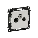 Priza de casa, Legrand, Plastic/ Metal, 5.3 x 5.3 cm, Alb/ Negru