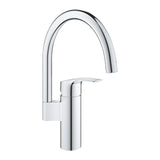 Baterie de bucatarie Grohe Eurosmart 33202003, 3/8'', pipa inalta, tip C, pivotanta, moncomanda, cartus ceramic, crom