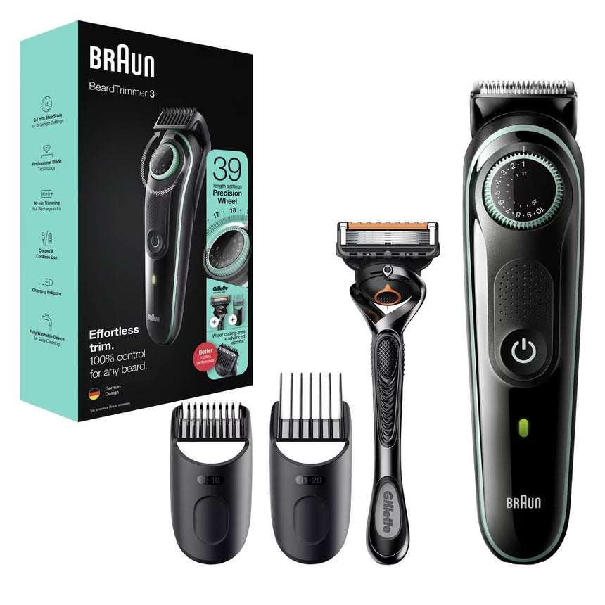 Aparat de Tuns Barba BRAUN BT3341, Acumulator, 50 Minute Autonomie, Negru