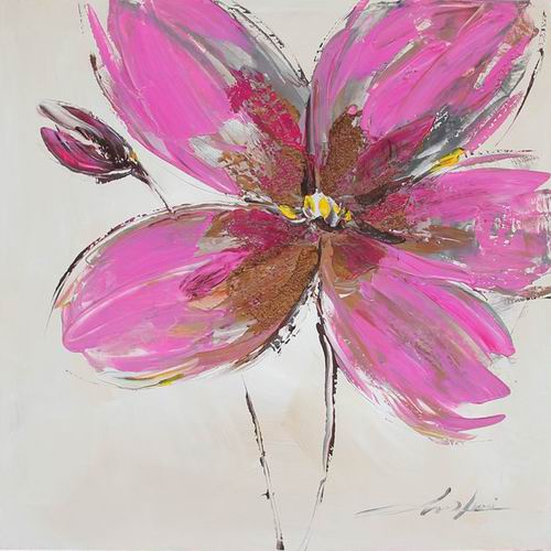 Tablou pictat manual Flirt, Mendola Interior, 40 x 40 cm