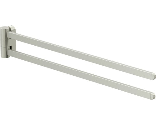 Suport prosop baie Lenz Karma, mobil, cu 2 brate, 43 cm, nichel mat