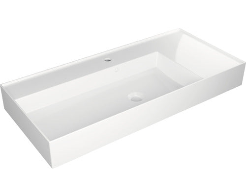 Lavoar ceramica Jungborn Quattro 101 cm, polita dreapta, alb lucios