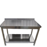 Masa inox, NIKO AUTO COM, rebord cu 1 polita, 1000X600X850