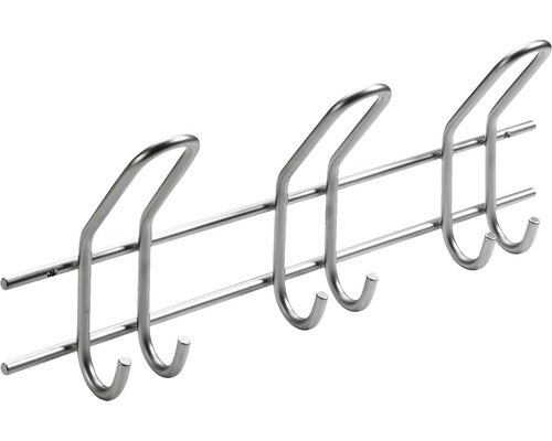 Cuier De Perete Cu 3x3 Carlige Hettich Classic 430x165x75 Mm, Otel Argintiu