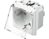Priza Simpla Cu Impamantare Tem, Capac De Protectie Transparent, Alb