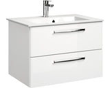 Set Mobilier Baie, Pelipal Kumba 77, Include Baza Lavoar, Lavoar si Oglinda cu Iluminare, Alb