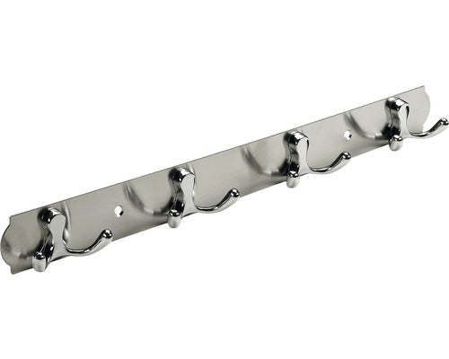 Cuier De Perete Cu 4x2 Carlige Hettich Modern 380x38x33 Mm, Otel Inoxidabil/zamac Cromat