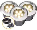 Spoturi Led Incastrate 1w 11 Lumeni 70x42mm, Pentru Exterior Ip67, 3 Bucati