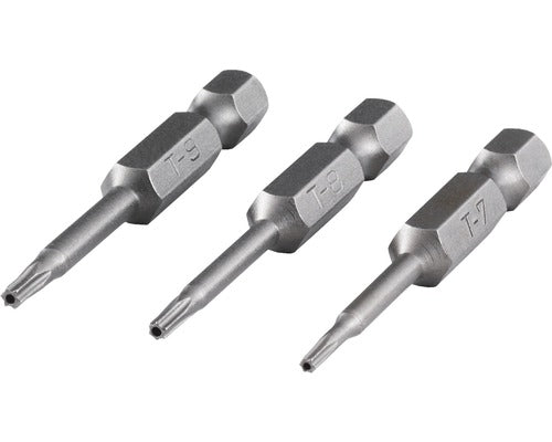 Set Biti Torx Cu Gaura Wolfcraft Solid 1/4" Tr7/tr8/tr9 50mm, 3 Piese