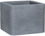 Ghiveci Striat Geli, Plastic, 50x50x39 Cm, Gri