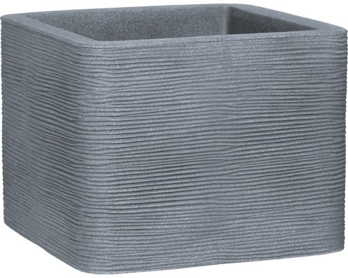 Ghiveci Striat Geli, Plastic, 50x50x39 Cm, Gri