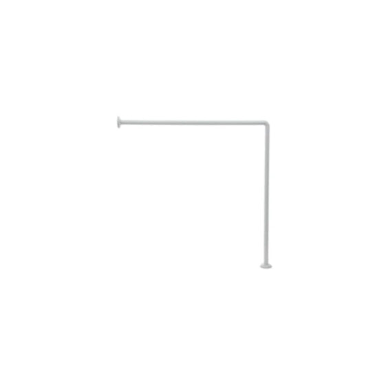 Bara de colt pentru perdea dus, Frandis, 80x80 cm, aluminiu alb, TRI8080B