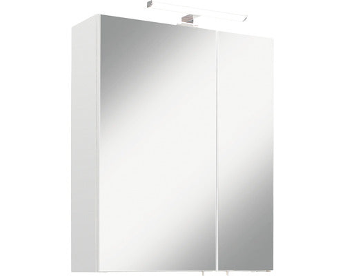 Dulap baie cu oglinda pelipal Quickset 354, iluminare LED, PAL, 55x20x70 cm alb