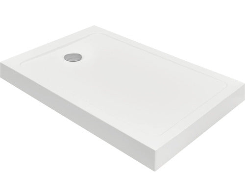 Cadita de dus dreptunghiulara Radaway Doros F Compact 120x70x12 cm acril alb