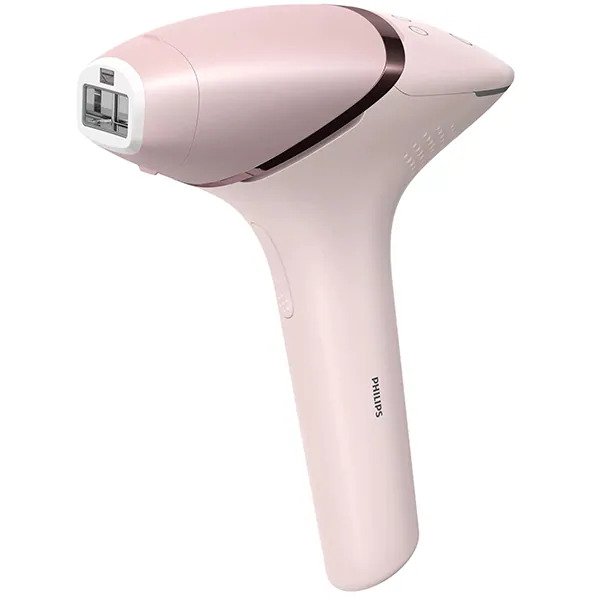 Epilator IPL PHILIPS Lumea Seria 9000 BRI957/00, 450.000 de pulsatii, 4 accesorii, senzor SmartSkin, Acumulator, Roz