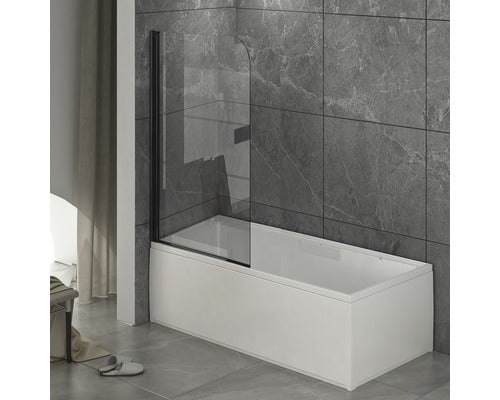Paravan cada basano Tahiti black 75x140 cm, 1 element, sticla transparenta, profil negru mat