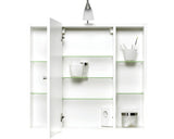 Dulap baie cu oglinda Sieper Latina, iluminare cu halogen si rafturi laterale, lemn/aluminiu, 72x78 cm, alb, IP 20
