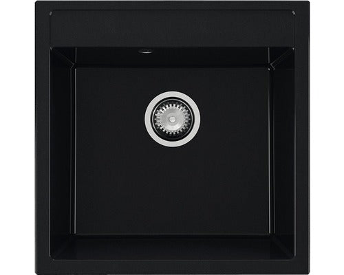 Chiuveta Bucatarie Cu O Cuva Fat Avangard 225 51x51 Cm, Fara Picurator, Marmura Compozita Granit Negru