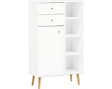 Dulap Baie Asezat Jonte 670, 1 Usa 2 Sertare, PAL, 67,1x118,9 cm, Alb