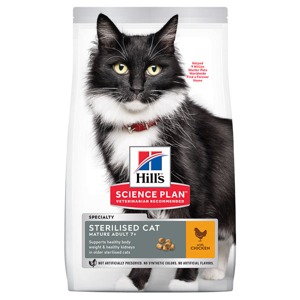 Hrana uscata pentru pisici Hill's SP Feline Mature, Sterilised, Pui, 1.5kg