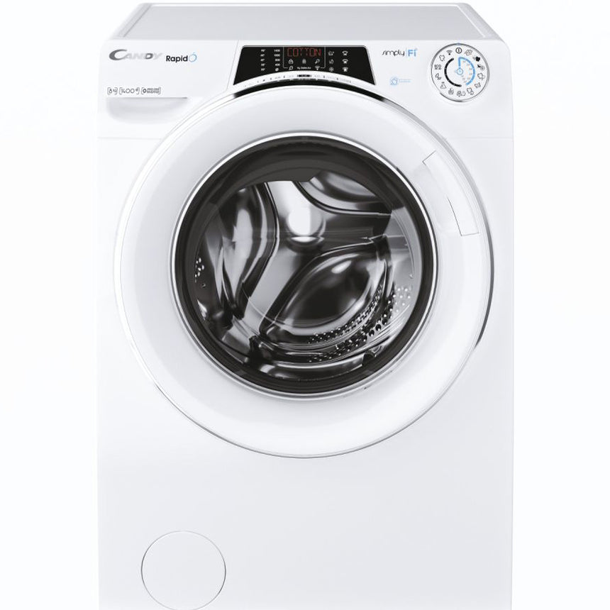 Masina de spalat rufe Candy Rapido RO 1486DWMCE/1-S, 8 kg, 1400 rpm, Clasa A, Motor Inverter, Wi-Fi, Mix Power Systems, Steam, Alb