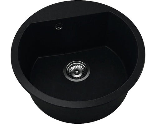 Chiuveta Bucatarie Rotunda FAT Avangard 223 Ø51 cm, Marmura Compozita Granit Negru