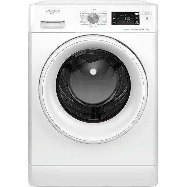 Masina de spalat rufe Whirlpool FreshCare+ FFB 8258 WV EE, 8 kg, 1200 rpm, Clasa B, Steam Refresh, Tehnologia al-6lea Simt, Motor Inverter, Alb