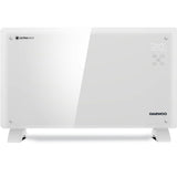 Convector electric smart Daewoo DGH1500WIFI, 1500 W, Suprafata incalzire sticla, Conectare WIFI compatibil cu Android si iOS, Touch control, Display LED, Timer, Alb