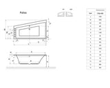 Cada de Baie Asimetrica pe Colt Radaway Palea, 170x100,5x48,50 cm, Colt Dreapta, Acril, Alb, WA1-34-170x100P
