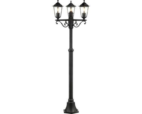 Stalp Cu Felinare Carleen E27 Max. 3x60w, 200 Cm, Negru