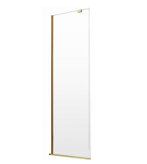 Panou Frontal Pentru Usa Dus Radaway Furo Gold, 60x200 cm, Sticla Securizata Transparenta, Profil Auriu