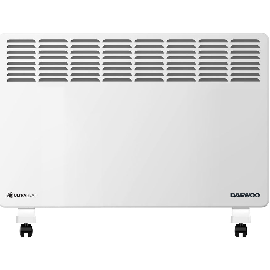 Convector electric Daewoo DPH1500F, 1500 W, 2 trepte de putere, Protectie la supraincalzire, Termostat reglabil, Indicator luminos , Alb