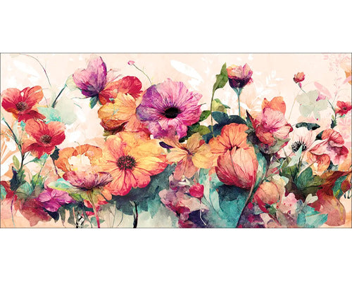 Tablou Canvas Watercolor Flowers Xi 50x100 Cm