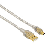 Cablu HAMA Mini USB 2.0, dublu ecranat, transparent, 0.75m