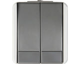 Intrerupator Dublu & Cap-scara Tem Fontana Ip44 Gri, Montaj Aplicat