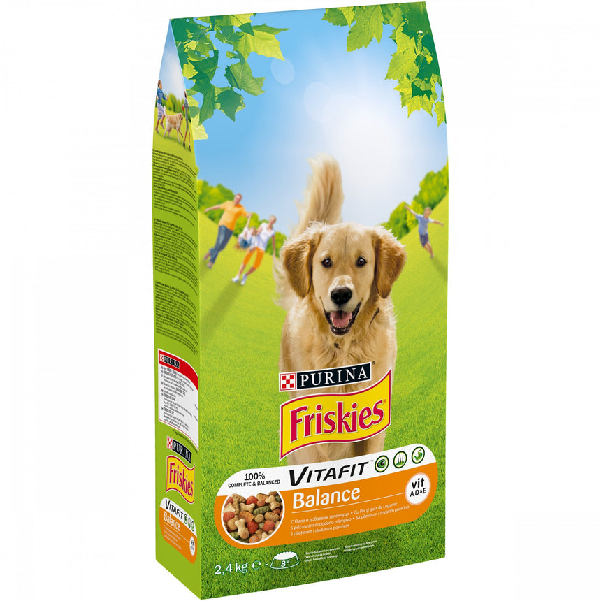 Hrana uscata pentru caini Friskies Balance, Pui & Legume, 2.4 Kg