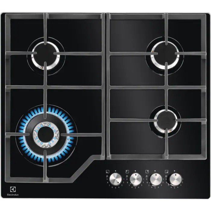 Plita pe gaz KGG64362K, Electrolux, Sticla, Negru