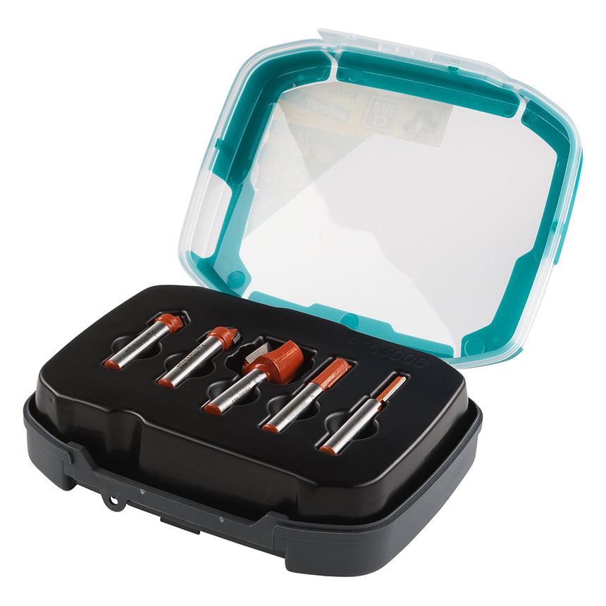 Set 5 freze pentru caneluri Wolfcraft 8753000, in cutie de plastic
