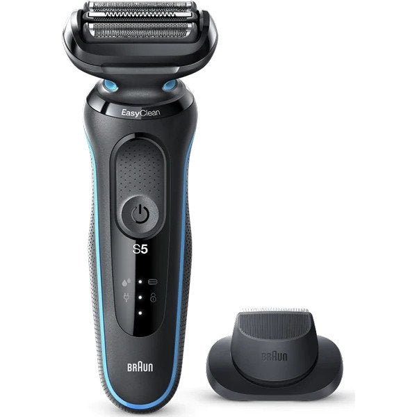 Aparat de ras electric Braun 50-M1200s umed si uscat, baterie Li-Ion cu accesoriu de tundere de precizie, negru-verde menta