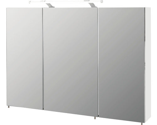 Dulap Baie cu Oglinda Dorina, 3 Usi, PAL, 100x75 cm, Alb