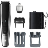 Aparat de tuns barba PHILIPS BT5522/15, Lame din otel inoxidabil 0.4-20mm, Lame metalice cu auto-ascutire, Utilizare fara fir 120 min/incarcare 1 h, Pieptene Lift & Trim, 2 piepteni reglabili, Indicator baterie, husa, Argintiu/Negru