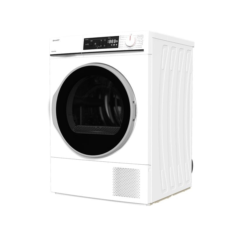 Uscator de Rufe SHARP KD-NHA9S7GW2-EE, Pompa de Caldura, 9 kg, 15 programe, Clasa A++, Alb