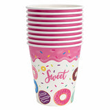 Set 10 Pahare din Carton 250 ml, Roz, pentru Petreceri, Picnic, Aniversări și Băuturi Reci