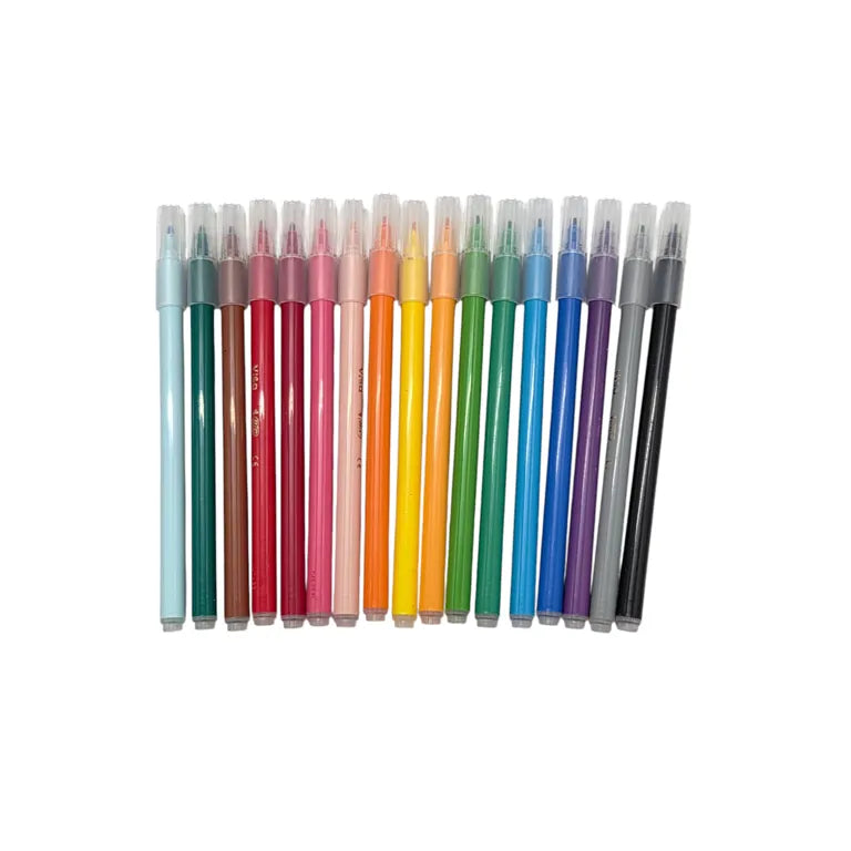 Set 18 Carioci BIC Kids Visa Color, Lavabile, Culori Intense, Vârf Fin, pentru Desen, Școală și Activități Creative