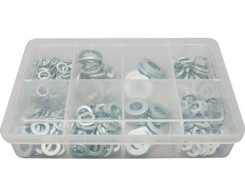 Set Saibe Elastice Grower & Saibe Plate Din Otel Zincat, 250 Piese