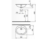 Lavoar Oval Neo, 56 cm, Montaj Incastrat, Alb